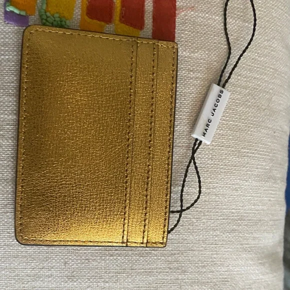 NWT Marc Jacobs Metallic Gold Card Holder - Picture 2 of 5